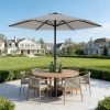 [Heavy Duty Patio Umbrella] 9ft Outdoor Umbrella, Heavy Duty Patio Umbrella with Crank, 6 Sturdy Ribs, UV Block for Market, Pool, Backyard, Garden (Base Sold Separately)