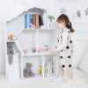 product-fancy-21391538-36b0-456b-9c0f-87e144eade4a Wooden 3-Tier Doll House Bookshelf, White Kids Toys Storage Organizer, All-Season Playroom Nursery Shelves, Ideal Gift for Ages 3-8, Boys & Girls Bedroom Decor