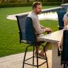 product-fancy-213a5048-43c8-4860-9653-0f8328b009e6 Outdoor High-Back Rotating Dining Chair (2pcs Set/ 4pcs Set, All-Weather 360° Rotating High-Backed Outdoor Patio Dining Chair, Forged Carbon Steel Fabric Patio Chair Set, Suitable for Patios, Lawns And Gardens (Blue/Black/Brown/Grey))