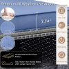 2pcs Royal Craft Outdoor Patio Furniture Set | Hand-Woven Pe Rattan Ottomans With 3.15 Inch Thick Cushions, All-Weather Material, Movable Cushions, Multifunctional Use, Gray Wicker With Beige/Denim Blue Cushions