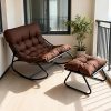 product-fancy-215e711a-2c51-45ca-9fc7-7c4fe7cd4ddd Oversized Rocking Chair with Cushion • Comfy Egg Glider Rocking Chairs Indoor with Footrest • Outdoor Patio Lounge Chair Rocker Chairs for Living Room Bedroom Balcony Porch