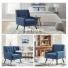 product-fancy-21c12176-c972-4517-8885-8ade20473a7b Mid-Century Modern Tufted Accent Chair, Ergonomic Wingback Armchair with Detachable Armrests, Linen & Suede Fabric Lounge Chair for Living Room Bedroom Office
