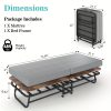 Twin Size Folding Bed with 3" Memory Foam Mattress, Foldable Roll Away Guest Bed for Adults, Sturdy Metal Platform Bed with Wheels, Space-Saving Design for Easy Storage, Portable Bed for Bedroom, Office & Apartments, 75''x31''