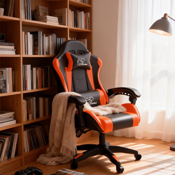 product-fancy-21ef2767-ba58-4894-8c8d-c5807b2c72c9 1pc E-sports Chair, Suitable for Adults And Teenagers, Featuring A Lumbar Support, And Fixed Armrests. with Foot Supports, An Ergonomic Seat, Home Office Settings, Modern Gaming Chairs, High-quality Padding, Suitable for Home And Office Use