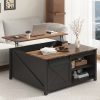 product-fancy-226b8a7f-ae28-4e8b-b761-8d944a60b7da Lift Top Coffee Table with Storage, Square Wood Coffee Tables with Large Hidden Storage Compartment and Adjustable Shelves, Multi-Function Farmhouse Coffee Table for Living Room, Bedroom and Home Office