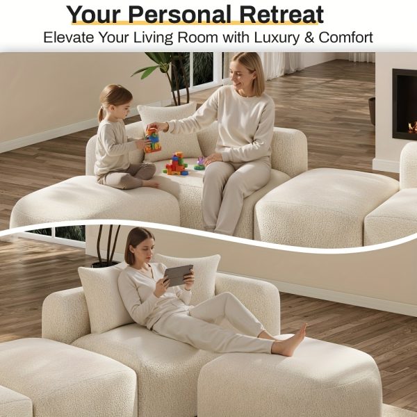product-fancy-227a364d-95b6-44aa-9411-464c6647185d Boneless Cloud Couch Sectional, Modern Curved Back L Shape Modular Sofa with Ottoman Comfy Deep Seat Memory Foam Chenille Luxury Couches for Living Room, No Assembly Required
