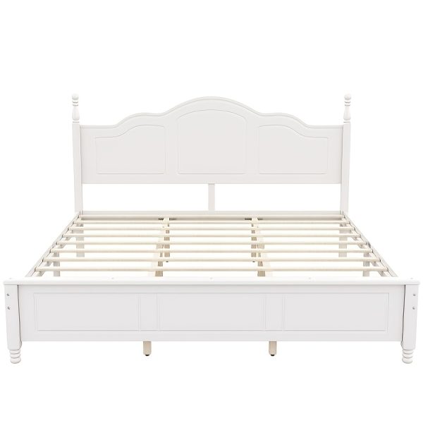 product-fancy-22e60cd7-7765-422e-aa2f-93e52a0d9d41 BELLEMAVE Queen Size Platform Bed Frame With Headboard, Wooden Slat Support, No Box Spring Needed, Easy Assembly, Sturdy Structure, Bedroom Furniture With Classic Vintage Design, White