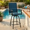 product-fancy-22f0d485-ae61-4dbd-8736-4c1923b62337 Outdoor High-Back Rotating Dining Chair (2pcs Set/ 4pcs Set, All-Weather 360° Rotating High-Backed Outdoor Patio Dining Chair, Forged Carbon Steel Fabric Patio Chair Set, Suitable for Patios, Lawns And Gardens (Blue/Black/Brown/Grey))