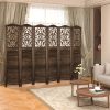 product-fancy-2366ae5b-0cd8-4393-b465-1a18c004ad8e 4/6 Panel Room Divider, 5.58 FT Folding Privacy Screen Room Separation, Freestanding Partition for Home Office Garden, Wood Carved Portable Room Divider Panel, Antique White/Rustic Brown