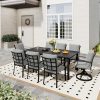 9pcs Outdoor Dining Set - Patio Dining Set for 8. Includes 1 Rectangular Table, 8 Dining Chairs with Cushions, for Lawn, Garden