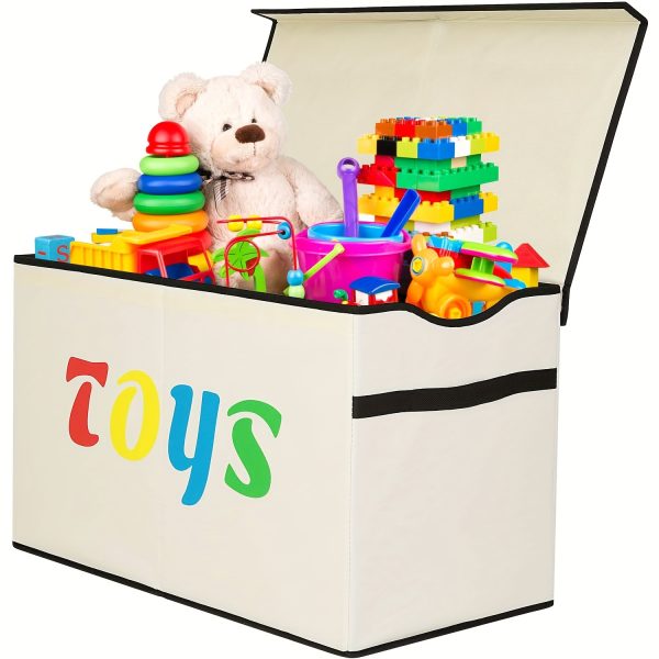 31.7gal Extra Large Box, Collapsible Sturdy Kids Chest For Boys, Girls, Kids, Storage Organizer Bins With Lids, Box Basket For Living Room, Bedroom, Nursery