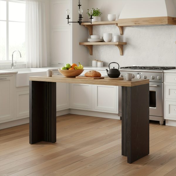 product-fancy-240e8c8b-484c-4c75-9dc9-b1f96c22daad 55.12-Inch Home Bar Table with Spacious Top, Modern Freestanding Mini Bar Unit for Living Room, Kitchen, Basement & Balcony, Brown & Black