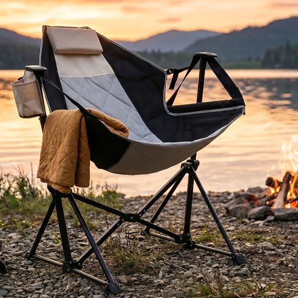 product-fancy-246b01e8-b0cb-4db6-87ef-dc7324686c5d 2 Rocking Camping Chairs with Cup Holders, Hammock Chair, Folding Rocking Chair, Outdoor Lounge Chair, Portable Fishing Chair, Patio Leisure Chair, Heavy Duty Folding Chair Suitable for Patio, Outdoor, Camping, Travel