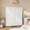 product-fancy-249b1ee2-552a-4500-af2b-d07399354218 31.5"/47"/63" Large Wardrobe Armoire Closet with Hanging Rod, Mirror And Doors, Drawers & Shelves, for Bedroom