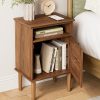 product-fancy-24e270ce-509c-44f7-aa67-a0153f528b98 Bedside Table, Bohemian-style Bedside Cabinet with One Drawer, Contemporary Side Table Featuring Open Shelving, Wooden Tabletop Bedside Unit, Suitable for Bedrooms And Living Rooms., Bed Room Table