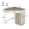 product-fancy-2529793b-b92d-4046-8cf4-8a3a13cb1722 Triangle Corner Desk, Modern Computer Desk With 3 Drawers, 90-Degree Writing Desk PC Table Makeup Vanity Desk With Storage For Home Office, Living Room, Bedroom (White And Grey)