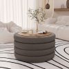 product-fancy-254c9ed2-ab4b-44c4-9b8d-a639171550df 30 Inch Round Ottoman Coffee Table with Storage & Sherpa Top - Large Multi-Functional Modern Footrest Suitable for Couch, Cream White Frame/Plywood Base Furniture for Living Room, Space-Saving Tray Table for Small Spaces