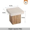 product-fancy-262d7bba-e424-404b-b24c-0fe301837be6 Wood Grain And Stone Patchwork Side Table, Magnesium Oxide End Table in Square Or Round Shape - Modern Accent Table for Living Room, Bedroom, Balcony - Plant Stand