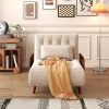 product-fancy-26359018-f197-4797-8252-2cef6c947075 1 Modern Cotton And Linen Convertible Sofa Bed with 5 Adjustable Backs, Adjustable Height Pillows - Living Room Recliner, Single Or Double Use, Living Room Furniture Sofa | Neutral Home Decor | Wood Frame Sofa (Beige/Coffee)