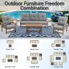 product-fancy-2708773d-a065-414e-8657-a5d2ded6ba2b Outdoor Patio Furniture Set, 7pcs HDPE All Weather Free Combination Outdoor Furniture, Patio Conversation Sets W/ Sponge Cushions for Patio, Gaden, Yard Lawn Poolside