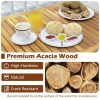 product-fancy-270c4382-36d1-4bce-8b00-7c17e64a5592 LIFEZEAL 3pcs Patio Bar Table & Chairs, Outdoor Acacia Wood Bar Set w/ Slatted Seat & Tabletop, Wood Dining Bar Set w/ Appealing Backrest for Backyard, Poolside, Balcony.