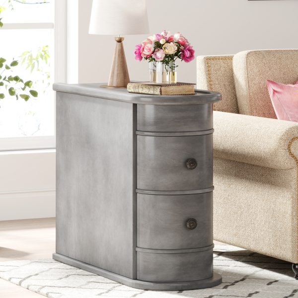 product-fancy-2715ec33-13c2-4a08-b3d2-f817d1cd9565 Compact 2-Drawer Wood End Table - Fully Assembled, Sturdy Finished Back Design with Spacious Storage, Ideal for Small Spaces And Chairside Use with Mid-Century Modern Style And Durable Hardwood Material