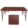 [Portable Picnic Table] Folding Table Purple Yellow Bule Portable Plastic Picnic Dining Table Fold-in-Half for Camp Party Kitchen Indoor Outdoor 4ft