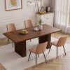 product-fancy-2746b3d3-0865-4db9-8718-62c021832032 78" Rectangular Dining Table for 6-8 People, Large Modern Kitchen Table with Grooved Wood-Strip Base, Suitabel for Home, Dining Room, Living Room, Farmhouse, Family Gathering.
