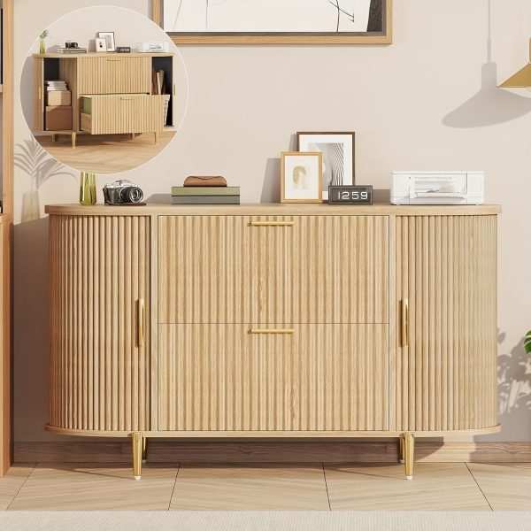 product-fancy-2773cbeb-cbd5-4d5a-b624-736f1df6380c 2 Drawer File Cabinet, fit Legal/Letter/A4 Size, 39.4" Filing Cabinet with 2 Sliding Door Storage for Home Office