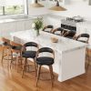 product-fancy-2788095d-98dd-4bb5-be6e-e5d2f8787a98 3/4pcs Bar Stool Set: Luxurious Faux Leather, Swivel And Armless Kitchen Counter Stools with Thickened Cushion And Back Support, Designed for Kitchen Islands And Bar Counters