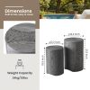 Modern Sculptural Mgo Outdoor Side Table, Grey Faux Wood And Stone Cylinder Nesting Table Set, Weather-Proof Concrete Garden Stool for Patio Living Room