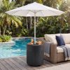 product-fancy-27cf076b-9fb6-4de8-919e-54ec24934dff 14.6in Patio Umbrella Base Side Table, Black Outdoor Umbrella Stand with Tabletop - 2-in-1 Heavy Duty Umbrella Holder And Accent Table for Garden, Deck, Poolside, Beach