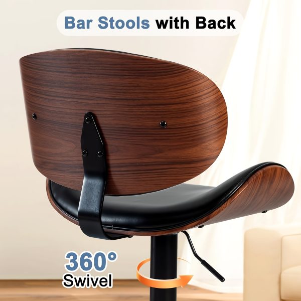 product-fancy-27ef9af8-47d6-4905-a14a-e949a603697a Two Piece for bar Stool Set with Adjustable Height, Featuring PU Leather Seat Cushion, Ergonomic Backrest, And Footrest, Plus Non-Slip Rubber Base Perfect for Bars And Home Kitchen Islands.