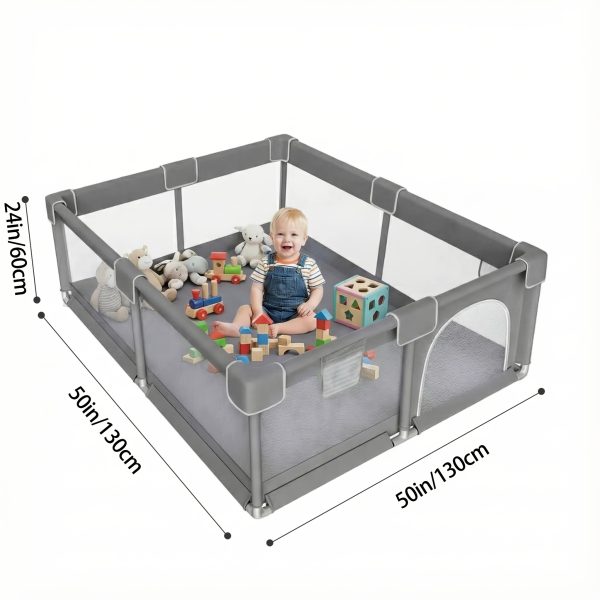 product-fancy-27f80300-fc5f-45f3-b0e2-113ffc0bd64a Baby Playpen 50X50 Inch, Play Pens for Babies And Toddlers Baby Fence Baby Play Yards for Indoor & Outdoor with Breathable Mesh Anti-Fall Playpen