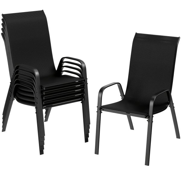 product-fancy-2814d379-18a8-4b59-84ec-3b70102ac2cd 8/6pcs Patio Chairs, All Weather Textilene Fabric & Metal Frame, W/Armrests, Strenthened Iron Spacers, 330 LBS, Outdoor Chairs Set For Backyard, Poolside, Garden