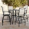 product-fancy-281a9d40-1c84-4901-8e73-6c934ea2c735 2/3/5pcs Patio Bar Set, 360° Swivel Bar Stools, Outdoor Bistro Furniture with High-Density Textilene Fabric & Heavy Duty Metal Frame, High Top Table And Chair Set for Balcony, Poolside, Garden & Backyard