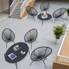 product-fancy-283c3786-617a-4ce5-87f1-ac2fdb0819c2 Set of 2/4/6 Acapulco Chairs for Outdoor Use, Contemporary Patio Furniture Collection, Woven Bistro Set Featuring a Metal Frame Suitable for Balconies, Lawns, Porches, And Gardens, in Black Color