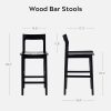 product-fancy-28563dd1-37f3-4c28-a8c4-3019a0f5abe7 Counter Height Stools Set of 2, Farmhouse 25" Bar Stools with Solid Wood Legs& Back, Mid Century Modern Barstools Chairs for Kitchen Island, Dining Room, Cafe, Pub, Brown, Black