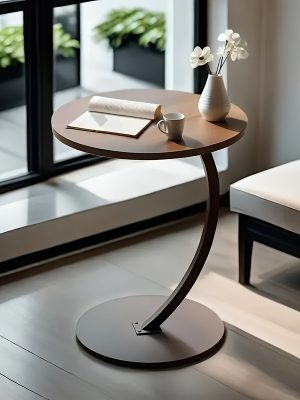 Round Side Table, Also A Mini Side Table, Serves As A Decoration For Modern Living Rooms. It Requires No Power Supply, Is Lightweight, And Features A Vintage Style. It'S Space - Saving And Suitable For Living Rooms, Kitchens, And Bedrooms.