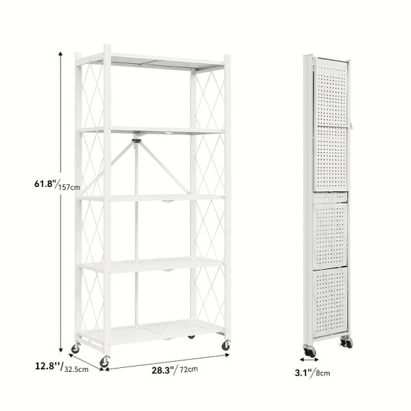 product-fancy-287378de-afe9-478a-98c0-f82c04fafe95 Office Bookshelf Shelving Unit, 3/4/5-Tier Unassembled Storage Rack, Equipped with Wheeled Multi-Layer Storage Shelves, Portable Floor-Standing Versatile Miscellaneous Storage Rack