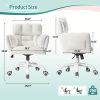 product-fancy-28755462-2eba-47b1-b0b3-29aa58dd32bf Vanity Chair Skin-Friendly Material with Mid-Back, Modern Adjustable Height Upholstered Swivel Chair with Wheels, Desk Chairs Comfy with Side Pockets for Bedroom