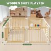product-fancy-28a1f07d-f057-4dd5-bdcc-519dc50049ef SLSY Foldable Wooden Baby Playpen Activity Center, Adjustable Size & Shape Portable Large Play Yard for Babies And Toddlers, Baby Fence Play Area Wood Gate 63"x63"x24"