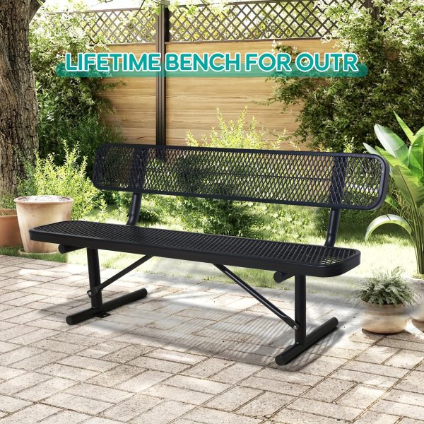 Sturdy Outdoor Metal Park ing, Offered in 4/6/8 Feet, Outdoor with Back Support And Portable Structure, Commercial ing for Shopping Centers, Retail Stores, Parks, And Patios