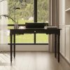 product-fancy-28ed5a5c-6922-4de6-bf5d-f0186da188c0 47.2'' Classic Rubberwood Writing Desk with Artistic Legs And Storage Drawer, Modern Computer Desk Workstation with Spacious Desktop, Timeless Design for Home And Office, Black