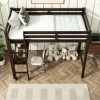 product-fancy-2964e1cc-fdaa-4d62-a78d-6bc6018c0172 BELLEMAVE Twin High Loft Bed, Rubber Wood Loft Bed with Safety Guardrail, Built-In Desk, Ladder, Espresso