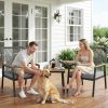 [Rattan Dining Chair Set] Outdoor Rattan Dining Chair Set of 2/4, Wide Outdoor Rattan Chair with 21-Inch Seat Width, Ergonomically Curved Backrest, Removable Cushion, Suitable for Patios, Lawns, Gardens, Backyards, Poolside, Balconies, and Other Spaces, Rattan Patio Chair