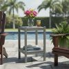 Outdoor HDPE Double-layer High Side Table, Leisure Side Table with Double-Layer Storage Design, Multifunctional Small Coffee Table, for Courtyard, Pool, Terrace And Balcony, Gray