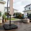 [Sturdy Umbrella Stand] Sturdy 4-Part Cantilever Umbrella Stand - 290Lbs Square Base That Can Be Filled with Sand Or Water, Ideal for Offset Patio Umbrellas, Suitable for Gardens, Pools, Decks, And Backyards