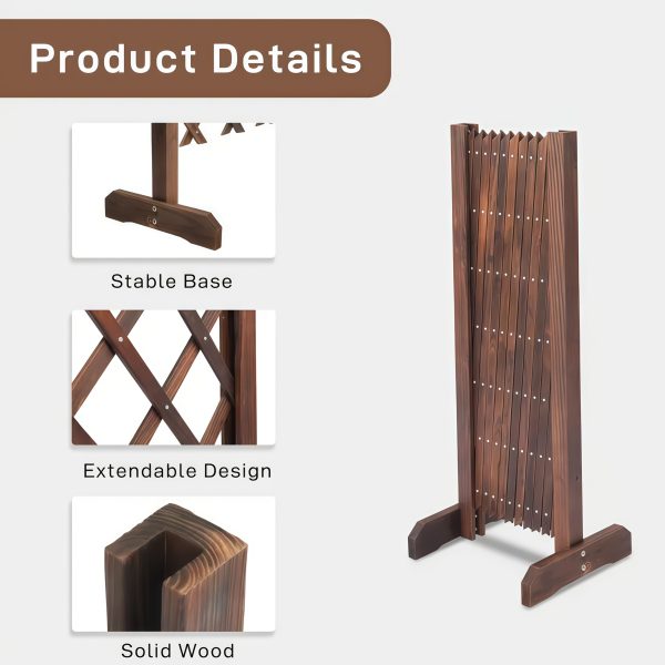 product-fancy-29cc3082-a8dc-4cfd-8311-e32b4cdfda6b 1/2pieces Wood Fence Panel Retractable Privacy Screen | Expandable Farmhouse Garden Trellis, Adjustable Height & Width, Sturdy Wood for Yard/Patio/Balcony, Weatherproof, Easy Assembly, Decorative Privacy Barrier, Plant Support, Pet Gate