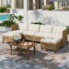 [Boho Wicker Patio Set] 1/2 Packages Shipping MixPatio Boho Wicker Patio Furniture Sofa Set, 3/6 Seaters, Outdoor Rattan Sectional Sets Conversation Set - Weather-Resistant, With Dual Storage Coffee Table for Garden, Patio & Deck